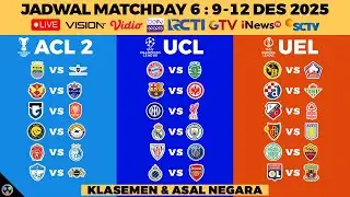 JADWAL LIGA CHAMPIONS LIVE SCTV UCL, LIGA CHAMPION ASIA 2 RCTI, LIGA EROPA 2025 PEKAN 6 MALAM INI