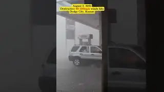 August 3, 2025   Destructive 90 100mph winds hits Dodge City, Kansas #storm #rain #wind #disaster #s