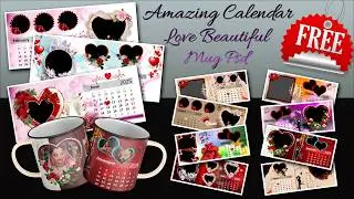 Calendar Type Love MUG Psd Free Download || Beautiful Mug Psd Templates free Download