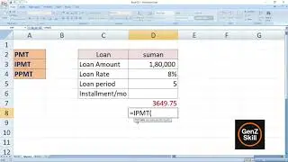 EMI calculator in Excel ( PMT FORMULA IN EXCEL) IN ENGLISH #excel 