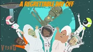 A Regrettable Day Off | English Speaking / Conversational Practice | Space Humor @Happy Fun English