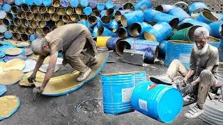Turning Waste Oil Drums Into Strong Tricycle Tires | Amazing Oil Drums Recycling Process