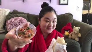 CAMPOS TACOS MEXICAN FOOD REVIEW - BREAKFAST BURRITO, SALSA, CHIPS - EAT WITH ME, MUKBANG!