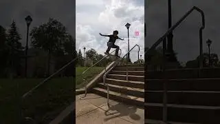 Zepplen hits the stairs 🛹 #9yearsold #streetskater #sevenset #takethestairs