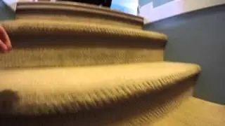 Oliver going up the stairs