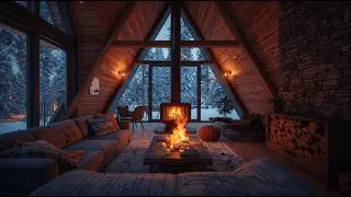 🔥Cozy Fireplace Crackling 24/7 | 🐈Sleeping Orange Cat | ❄️Winter Ambience