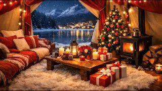 Cozy Fireplace & Soft Piano 🎹❄️ Live | Winter Cabin Ambience for Relax, Study & Sleep