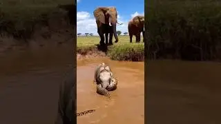 Elephant Calf vs Python&hellip; Tiny Giant Fights Free! 🐘🐍아기 코끼리 vs 비단뱀&hellip; 작은 거인이 탈출! 🐘🐍子ゾウ 対 ニシキヘビ！🐘🐍 脱出!!!