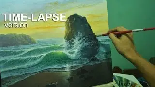 Time-lapse Acrylic Painting Demo - Sunrise Beach by JMLisondra