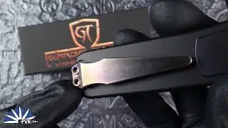 Guardian Tactical Scout Single Edge, Bronzed Damascus Blade, Black Handle, Flamed Titanium Inlays