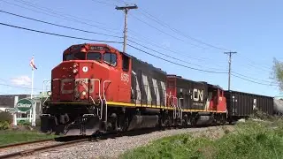 Local Train CN 537 Working at Caledonia Industrial Park - CN Humphrey Spur - Some Horn Action