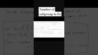 number of subgroup in Zn#shorts#short#subgroup