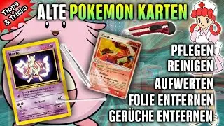 😱 Wir versuchen unsere Ebay Sammlung zu retten! ✂️| Pokemon Karten reinigen und Zustand verbessern