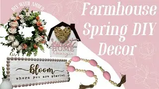 NEW & EASY SPRING FARMHOUSE DECOR | $1 High End Decor that's PRETTY IN PINK!