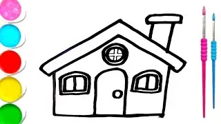 house drawing for kids with colour / house shapes drawing / drawing for kids