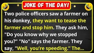 Two police officers saw a farmer on his donkey - funny clean jokes | joke of the day