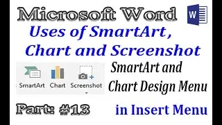 Uses of SmartArt, Chart and Screenshot in ms word 2016. Insert Menu Part 4 (Urdu/ Hindi) #13