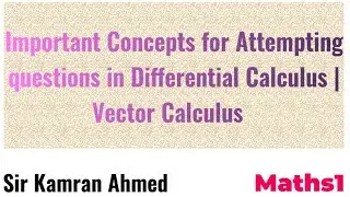 import questions in Differential Calculus | Vector Calculus | in Hindi /Urdu