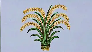  How to draw Rice plant |Rice ears art |@Sabina.Arts.20 