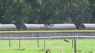 Six Engines Lead BNSF Freight Train Past Agency, Iowa