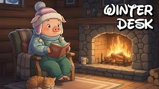 Cold Winter Desk ❄️ Study with Pig | Soft Lofi, Deep Concentration (3 Hours)