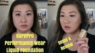 BarePro Performance Wear Liquid Foundation : Demo & Review | leecestylz