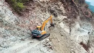 Risky Mountain Road Construction With Powerful Excavator | Excavator Planet
