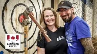 Calgary couple turn axe throwing hobby into business
