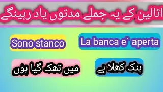 Learn Italian Daily Short Phrases || اٹالین اردو || Italian for adults & for Beginners 🎯