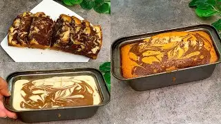 মার্বেল কেক / জেব্রা কেক বানানোরে সহজ রেসিপি ‼️Super Soft Zebra Cake /Marble cake Oven recipe bangla