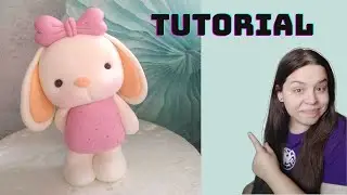 How to make a cute fondant BUNNY - Como hace una conejita de fondant
