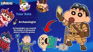 Shinchan Became Archaeologist In Super Sus 😱 | Shinchan Playing Among Us 3D | Funny Game 😂