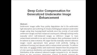Deep Color Compensation for Generalized Underwater Image Enhancement