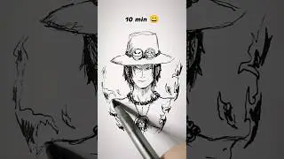 How to Draw Ace | OnePiece in 10sec, 10mins, 10hrs 😳 #shorts #anime #drawing