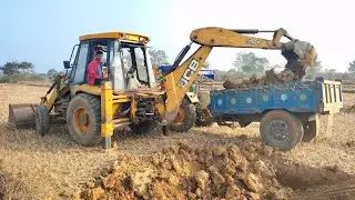 Backhoe Load Soil | The Heavy Lifter: JCB 3DX in Action | Workhorse of the Field: Efficient Loading