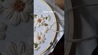 Satin Stitch Petal 🌼 | From Daisies Pattern #embroidery #handembroidery #stitch #diy #craft #art
