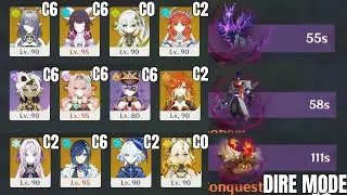 Stygian Onslaught Columbina & Varesa & Yelan Dire Mode Luna IV/6.3
