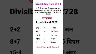 Divisibility Rule of 11 Aditya Ranjan sir #divisibilityrule #math #trick #unique...