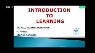NURSING EDUCATION: INTRODUCTION TO LEARNING, BY. M. TEMBO.SPA