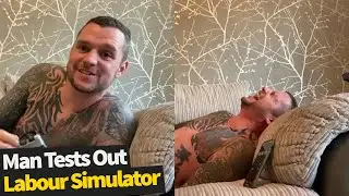 This guy is about to try out a 'labour pain' simulator...lets see how he handles it.