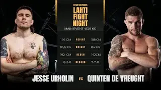 Lahti Fight Night 18.10.2025 Jesse Urholin vs Quinten De Vreught
