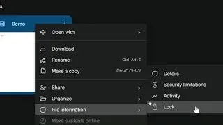 How to lock a file in Google Drive for web