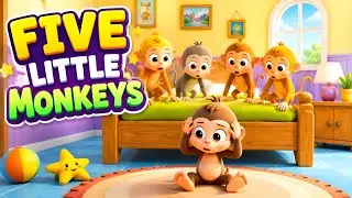 Five Little Monkeys 🐒 | Fun Kids Song and Nursery Rhyme | Kidzovo