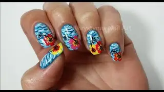 Hawaiian Flower Nails - Summer Nail Art Tutorial