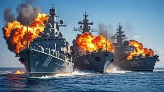 1 MINUTE AGO! A Russian Navy Commando Ship was DESTROYED by a Ukrainian F-16 GLSDB GBU-39 Sudden Att