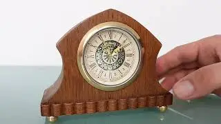 sold ! MANTEL Baby Mini CLOCK Vintage Germany Miniature Mid Century Wood TOP Condition!