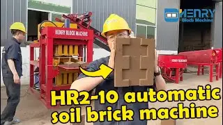 Compressed earth block making machine HR2-10 full automatic hydraulic soil clay interlocking bricks