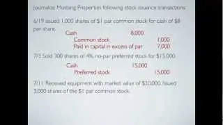 Issuing Stock Transactions and Calculating Paid-in Capital - Financial Accounting video