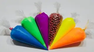 Making Crunchy Slime with Piping Bags-Satisfying Slime Videos #16