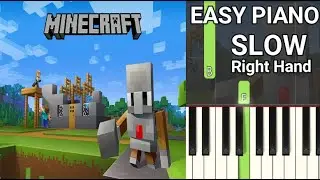 C418 - Sweden Minecraft (SLOW) Right Hand Easy Piano Tutorial